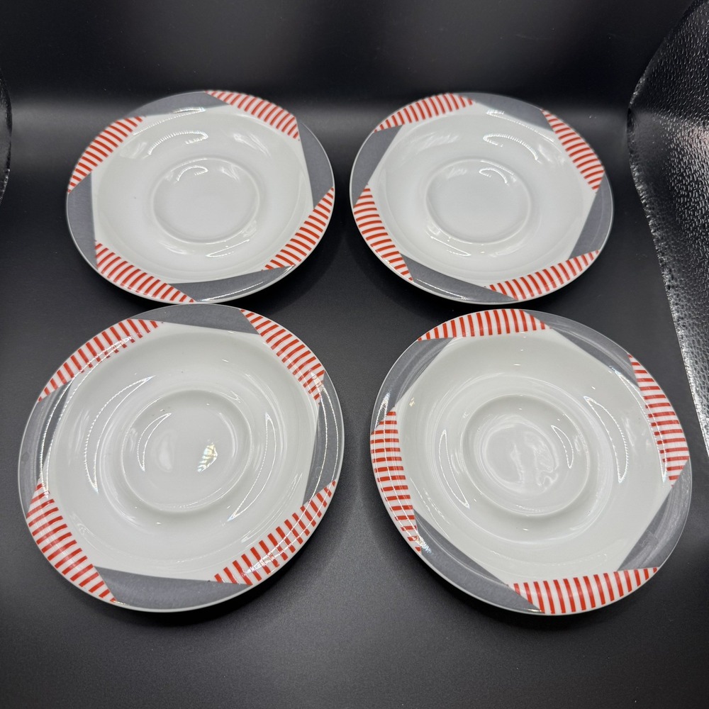 Mikasa RARE Harlequin 6" Saucer Plate Japan Fine China - set of 4